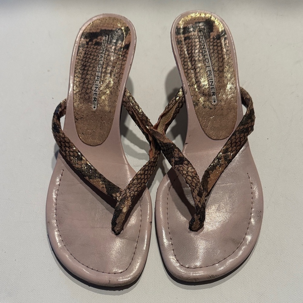 Donald J. Pliner Women's Sandals - Pink and Brown Snake Print